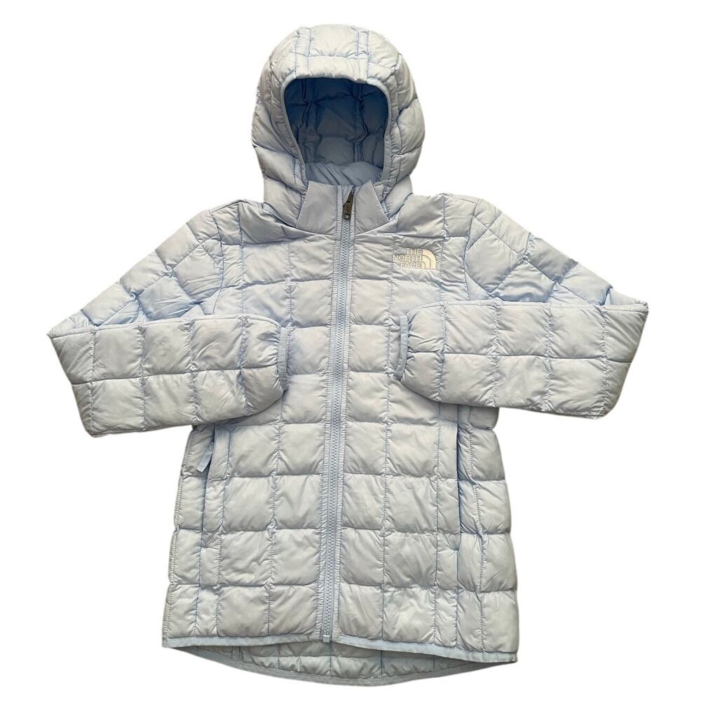 New The North Face ThermoBall Girls Size L-12 Baby Blue Puffer Jacket